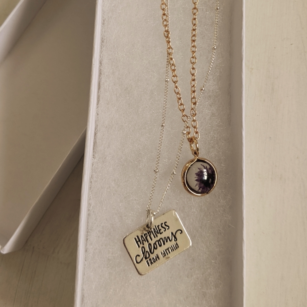 Happiness blooms from within Necklace Bloom in Clear bead because Happy happens